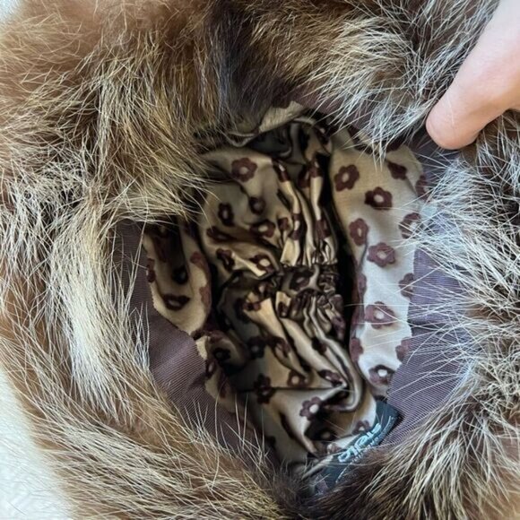 Vintage 80s Stella Creations Real Mink Fur Lined Women’s Hat Winter Warm Natural - Picture 11 of 11